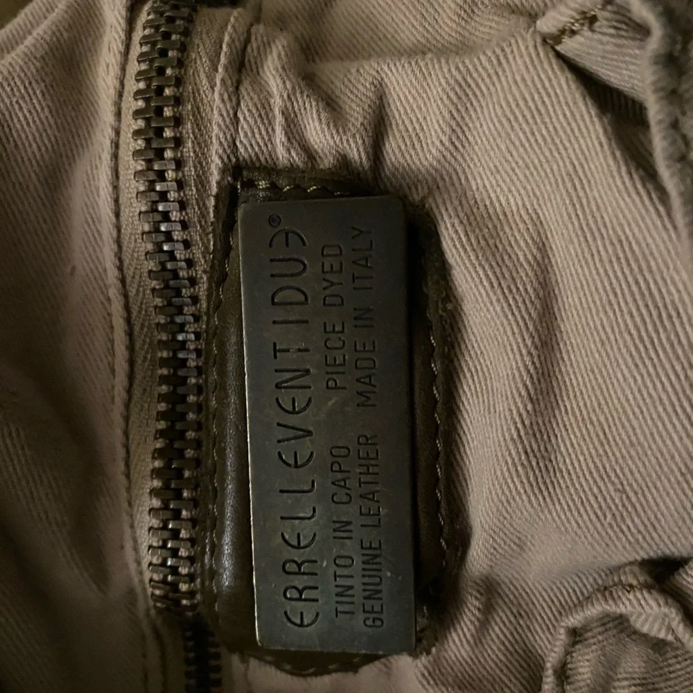 ERRELLEVENTIDUE Green LEATHER PERFORATED Shoulder Bag MADE IN ITALY - Picture 6 of 8